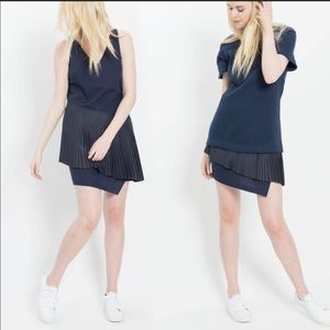 Derek Lam | 10 Crosby 2-in-1 Sweatshirt Dress with Pleated Underpinning Sz6